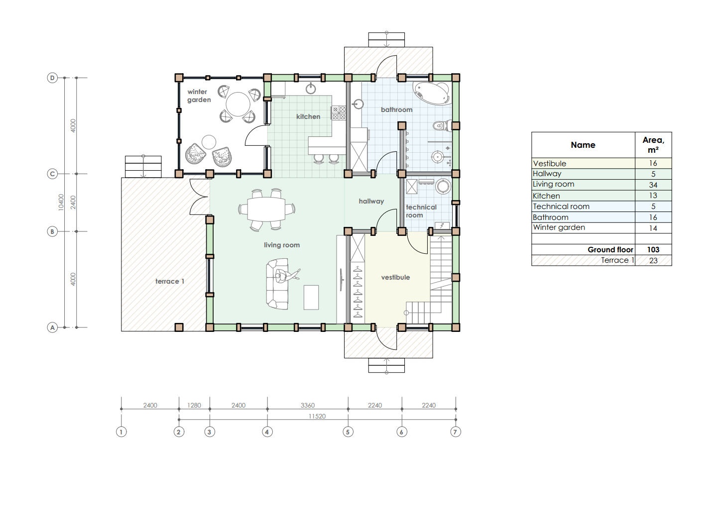 Haus Taunus - Grundriss Erdgeschoss